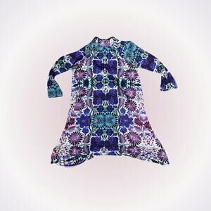 Free People Floral High Neck Turtleneck Mini Dress | Sz XS